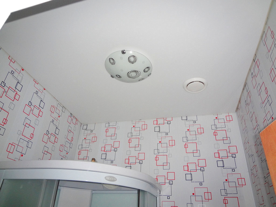 Тканевые натяжные потолки в ванной